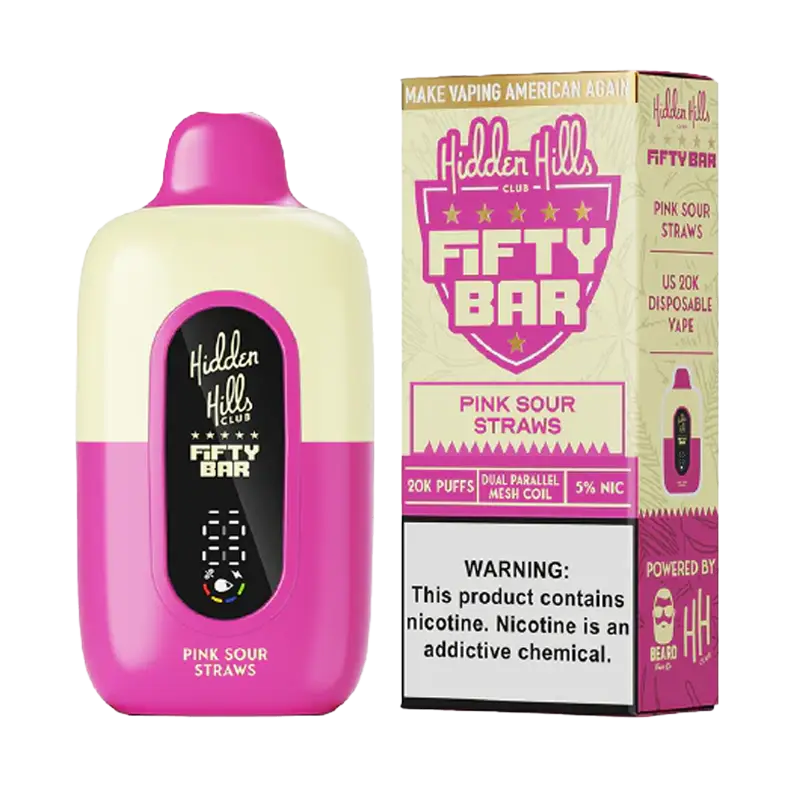 Fifty Bar V2 20K Disposable – Pink Sour Straws